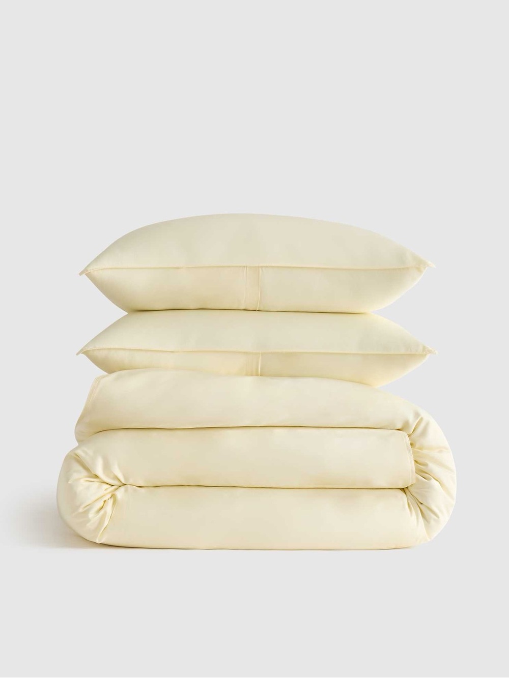 Quince European Linen Duvet Cover Set in Butter Yellow King/Cal King